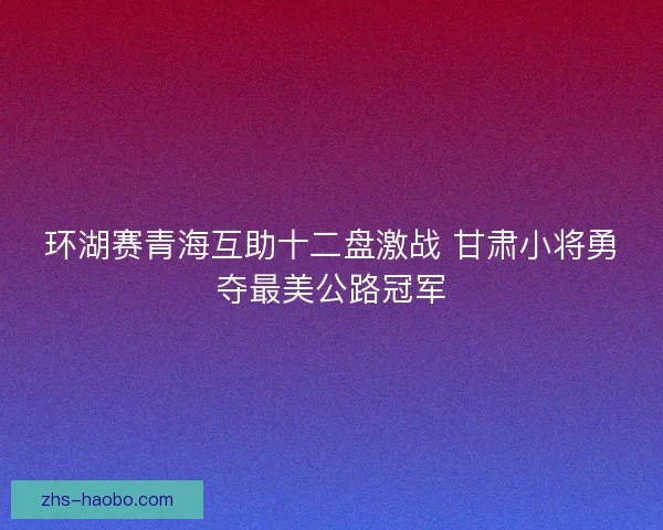 环湖赛青海互助十二盘激战 甘肃小将勇夺最美公路冠军 环湖赛青海互助十二盘激战 甘肃小将勇夺最美公路冠军