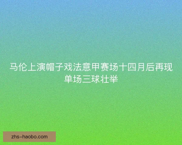 马伦上演帽子戏法意甲赛场十四月后再现单场三球壮举